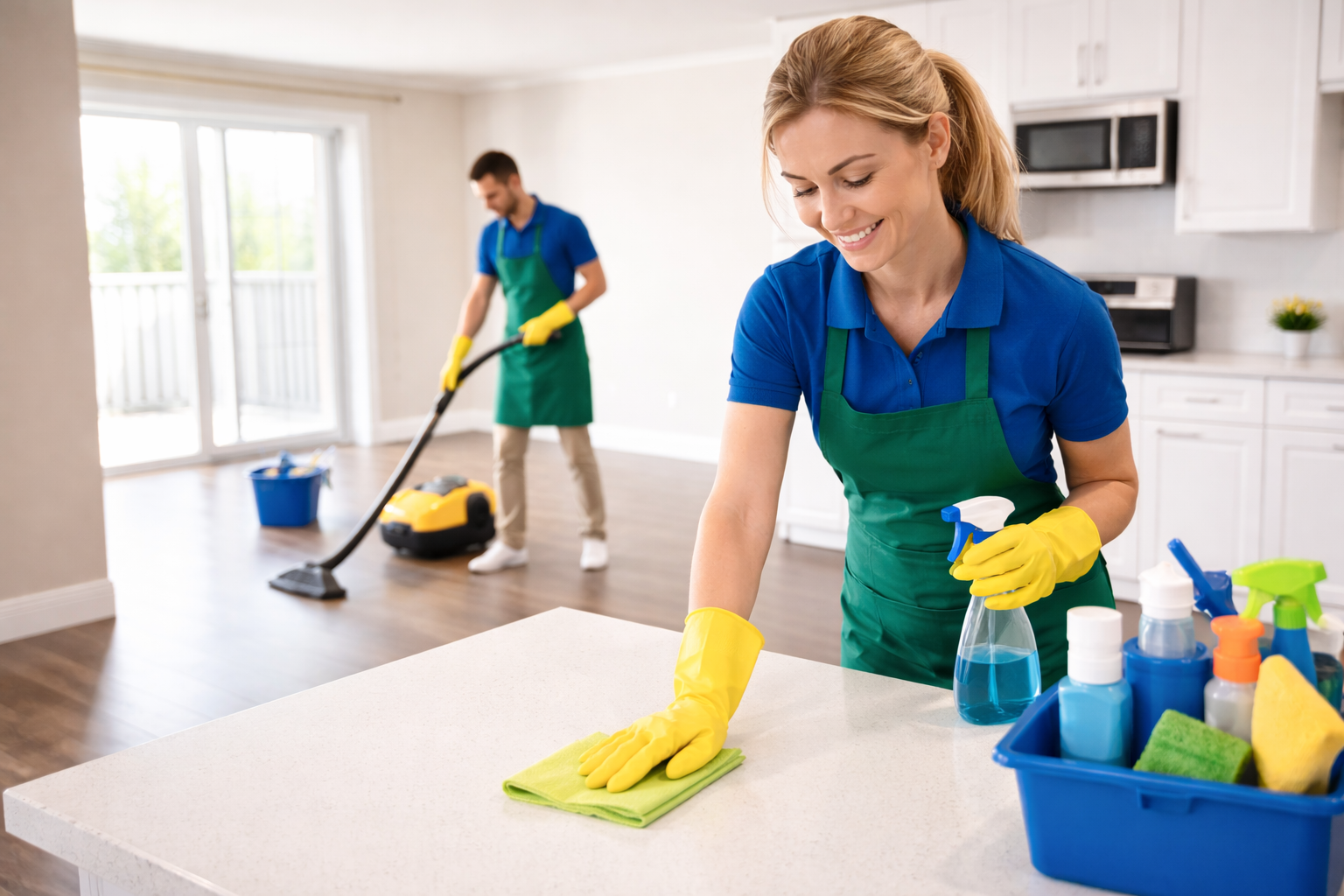 Professional end of tenancy (move out) cleaning service in action